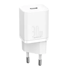 Мережевий зарядний пристрій Baseus Super Si Quick Charger 1C PD3.0 30W Type-C 3A Білий