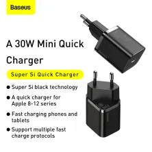 Сетевое зарядное устройство Baseus Super Si Quick Charger 1C PD3.0 30W Type-C 3A Черный