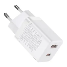 Мережевий зарядний пристрій Baseus Super Si Pro Quick Charger QC3.0+PD3.0 30W USB+Type-C 3A Білий