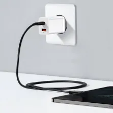 Мережевий зарядний пристрій Baseus Super Si Pro Quick Charger QC3.0+PD3.0 30W USB+Type-C 3A Білий