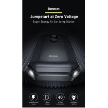 Пускозарядний пристрій Бустер Baseus AIR Car Jump Starter Super Energy 3in1 12V 10000mAh 1000A з функцією Павербанку 5V/3A і LED ліхтарика Чорний