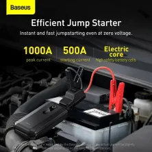 Пускозарядний пристрій Бустер Baseus AIR Car Jump Starter Super Energy 3in1 12V 10000mAh 1000A з функцією Павербанку 5V/3A і LED ліхтарика Чорний