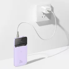 УМБ Baseus Magnetic 1in2 10000mAh 20W 3A QC3.0+PD3.0 з Бездротовою зарядкою Qi 10W Фіолетовий