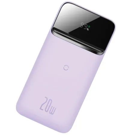 УМБ Baseus Magnetic 1in2 10000mAh 20W 3A QC3.0+PD3.0 з Бездротовою зарядкою Qi 10W Фіолетовий