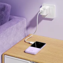 УМБ Baseus Elf Digital Display Fast Charge 10000mAh 22.5W 5A з технологією QC3.0+PD3.0 та iP 20W+Type-C 22.5W кабелем Фіолетовий