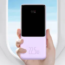 УМБ Baseus Elf Digital Display Fast Charge 10000mAh 22.5W 5A з технологією QC3.0+PD3.0 та iP 20W+Type-C 22.5W кабелем Фіолетовий