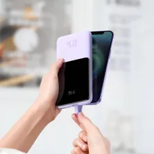 УМБ Baseus Elf Digital Display Fast Charge 10000mAh 22.5W 5A з технологією QC3.0+PD3.0 та iP 20W+Type-C 22.5W кабелем Фіолетовий