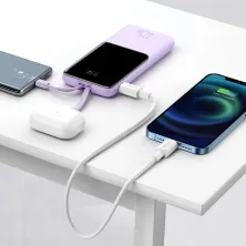 УМБ Baseus Elf Digital Display Fast Charge 10000mAh 22.5W 5A з технологією QC3.0+PD3.0 та iP 20W+Type-C 22.5W кабелем Фіолетовий
