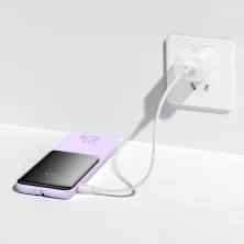 УМБ Baseus Elf Digital Display Fast Charge 10000mAh 22.5W 5A з технологією QC3.0+PD3.0 та iP 20W+Type-C 22.5W кабелем Фіолетовий