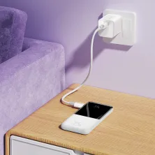 УМБ Baseus Elf Digital Display Fast Charge 10000mAh 22.5W 5A с технологией QC3.0+PD3.0 и iP 20W+Type-C 22.5W кабелем Белый