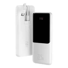 УМБ Baseus Elf Digital Display Fast Charge 10000mAh 22.5W 5A с технологией QC3.0+PD3.0 и iP 20W+Type-C 22.5W кабелем Белый