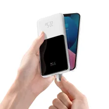 УМБ Baseus Elf Digital Display Fast Charge 10000mAh 22.5W 5A с технологией QC3.0+PD3.0 и iP 20W+Type-C 22.5W кабелем Белый
