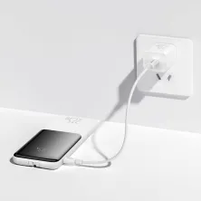 УМБ Baseus Elf Digital Display Fast Charge 10000mAh 22.5W 5A с технологией QC3.0+PD3.0 и iP 20W+Type-C 22.5W кабелем Белый