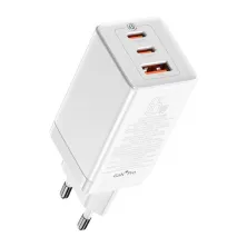 Мережевий зарядний пристрій Baseus GaN3 Pro Fast Charger  QC4.0+PD3.0 65W USB+2Type-C 3A + кабель Baseus Type-C to Type-C 100W 20V/5A 1м Білий