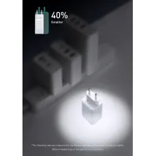 Мережевий зарядний пристрій Baseus GaN3 Pro Fast Charger  QC4.0+PD3.0 65W USB+2Type-C 3A + кабель Baseus Type-C to Type-C 100W 20V/5A 1м Білий