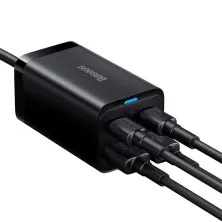 Мережевий зарядний пристрій Baseus GaN3 Pro Desktop Fast Charger QC4.0+PD3.0 65W 2USB+2Type-C 3A + кабель Baseus Type-C to Type-C 100W 20V/5A 1м Чорний