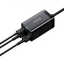 Мережевий зарядний пристрій Baseus GaN3 Pro Desktop Fast Charger QC4.0+PD3.0 65W 2USB+2Type-C 3A + кабель Baseus Type-C to Type-C 100W 20V/5A 1м Чорний