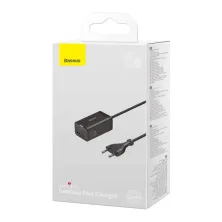 Мережевий зарядний пристрій Baseus GaN3 Pro Desktop Fast Charger QC4.0+PD3.0 65W 2USB+2Type-C 3A + кабель Baseus Type-C to Type-C 100W 20V/5A 1м Чорний