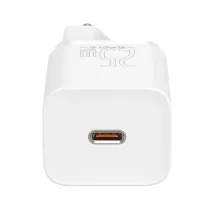 Мережевий зарядний пристрій Baseus Super Si Quick Charger 1C QC3.0+PD3.0 25W Type-C 3A + кабель Baseus Type-C to Type-C 3A 1м Білий