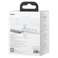 Мережевий зарядний пристрій Baseus Super Si Quick Charger 1C QC3.0+PD3.0 25W Type-C 3A + кабель Baseus Type-C to Type-C 3A 1м Білий