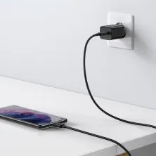 Сетевое зарядное устройство Baseus Super Si Quick Charger 1C QC3.0+PD3.0 25W Type-C 3A + кабель Baseus Type-C to Type-C 3A 1м Черный