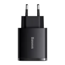 Сетевое зарядное устройство Baseus Compact Quick Charger QC3.0+PD3.0 30W 2USB+Type-C 3A Черный
