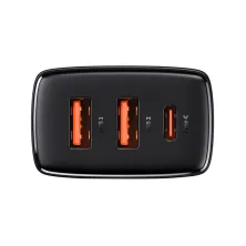 Сетевое зарядное устройство Baseus Compact Quick Charger QC3.0+PD3.0 30W 2USB+Type-C 3A Черный