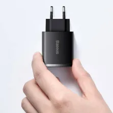 Сетевое зарядное устройство Baseus Compact Quick Charger QC3.0+PD3.0 30W 2USB+Type-C 3A Черный
