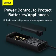 Автомобільний інвертор Baseus Power Inverter 150W (220V CN/EU) 2Розетки+USB+Type-C 5A з технологією QC3.0+PD3.0 Чорний