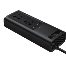 Автомобільний інвертор Baseus Power Inverter 150W (220V CN/EU) 2Розетки+USB+Type-C 5A з технологією QC3.0+PD3.0 Чорний