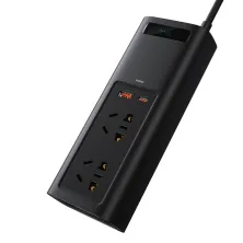 Автомобільний інвертор Baseus Power Inverter 150W (220V CN/EU) 2Розетки+USB+Type-C 5A з технологією QC3.0+PD3.0 Чорний