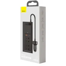 Автомобільний інвертор Baseus Power Inverter 150W (220V CN/EU) 2Розетки+USB+Type-C 5A з технологією QC3.0+PD3.0 Чорний