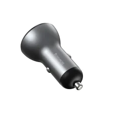 Автомобільний зарядний пристрій Baseus Digital Display Dual SCP QC 3.0 45W 2USB 5A Сріблястий