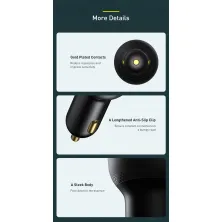 Автомобильное зарядное устройство Baseus Superme Digital Display QC 4.0+PD3.0 PPS 100W USB + Type-C 5A + Кабель Type-C to Type-C 100W 20V/5A 1м Черный