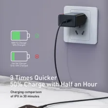 Мережевий зарядний пристрій Baseus Quick Charger Mini PD3.0 18W Type-C 3A + Кабель 18W Type-C to Lightning 1м Чорний