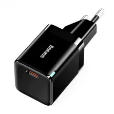 Мережевий зарядний пристрій Baseus GaN3 Fast Charger 1C PD3.0 30W Type-C 3A Чорний