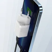 Мережевий зарядний пристрій Baseus GaN3 Fast Charger 1C PD3.0 30W Type-C 3A Білий