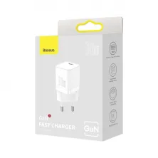 Мережевий зарядний пристрій Baseus GaN3 Fast Charger 1C PD3.0 30W Type-C 3A Білий