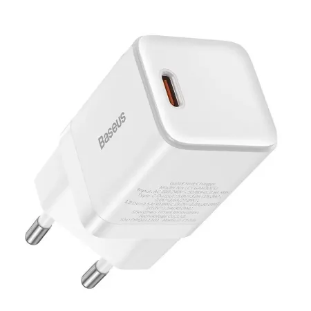 Мережевий зарядний пристрій Baseus GaN3 Fast Charger 1C PD3.0 30W Type-C 3A Білий