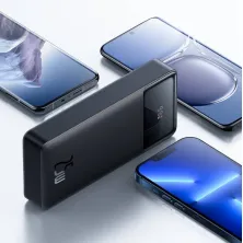 УМБ Baseus Bipow Digital Display 20000mAh 25W 3A з технологією QC3.0+PD3.0 2USB+Type-C + Кабель Type-C to Type-C 60W Чорний