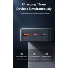 УМБ Baseus Bipow Digital Display 20000mAh 25W 3A з технологією QC3.0+PD3.0 2USB+Type-C + Кабель Type-C to Type-C 60W Чорний