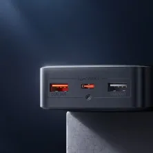 УМБ Baseus Bipow Digital Display 20000mAh 25W 3A з технологією QC3.0+PD3.0 2USB+Type-C + Кабель Type-C to Type-C 60W Чорний