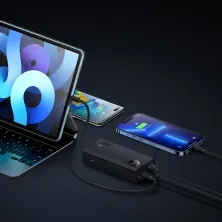 УМБ Baseus Adaman2 Digital Display 10000mAh 30W 5A з технологією QC3.0+PD3.0 2USB+Type-C + Кабель USB to Type-C Чорний