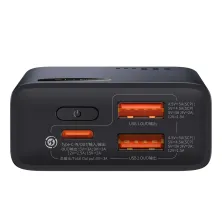 УМБ Baseus Adaman2 Digital Display 10000mAh 30W 5A з технологією QC3.0+PD3.0 2USB+Type-C + Кабель USB to Type-C Чорний