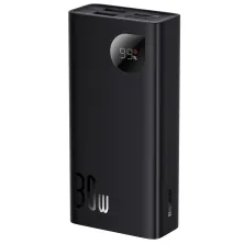 УМБ Baseus Adaman2 Digital Display 10000mAh 30W 5A з технологією QC3.0+PD3.0 2USB+Type-C + Кабель USB to Type-C Чорний