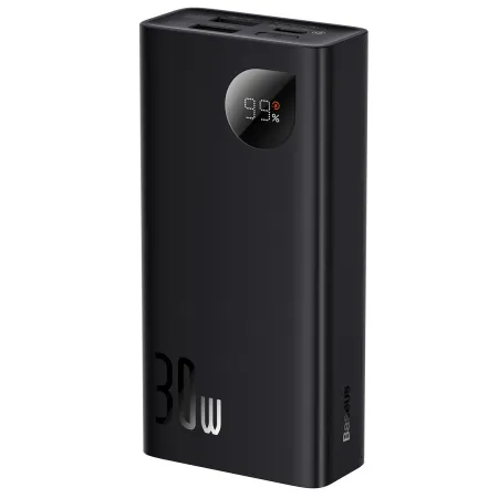 УМБ Baseus Adaman2 Digital Display 10000mAh 30W 5A з технологією QC3.0+PD3.0 2USB+Type-C + Кабель USB to Type-C Чорний