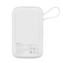 УМБ Baseus Q Pow Pro 10000mAh 20W 5A з технологією QC3.0+PD3.0 та iP кабелем 20W Білий