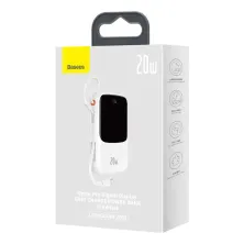 УМБ Baseus Q Pow Pro 10000mAh 20W 5A з технологією QC3.0+PD3.0 та iP кабелем 20W Білий