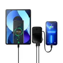 УМБ Baseus Q Pow Pro 10000mAh 20W 5A з технологією QC3.0+PD3.0 та iP кабелем 20W Чорний
