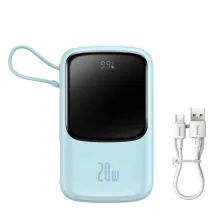 УМБ Baseus Q Pow Pro 10000mAh 20W 5A з технологією QC3.0+PD3.0 та iP кабелем 20W Блакитний